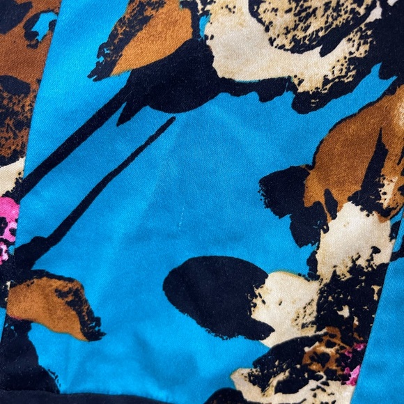 Nine West Dress 14 Floral V-Neck Fit n Flare Multicolor Cotton V Neck - Picture 7 of 13